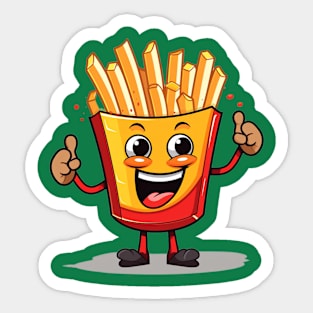 Cute French Fries T-Shirt Sticker